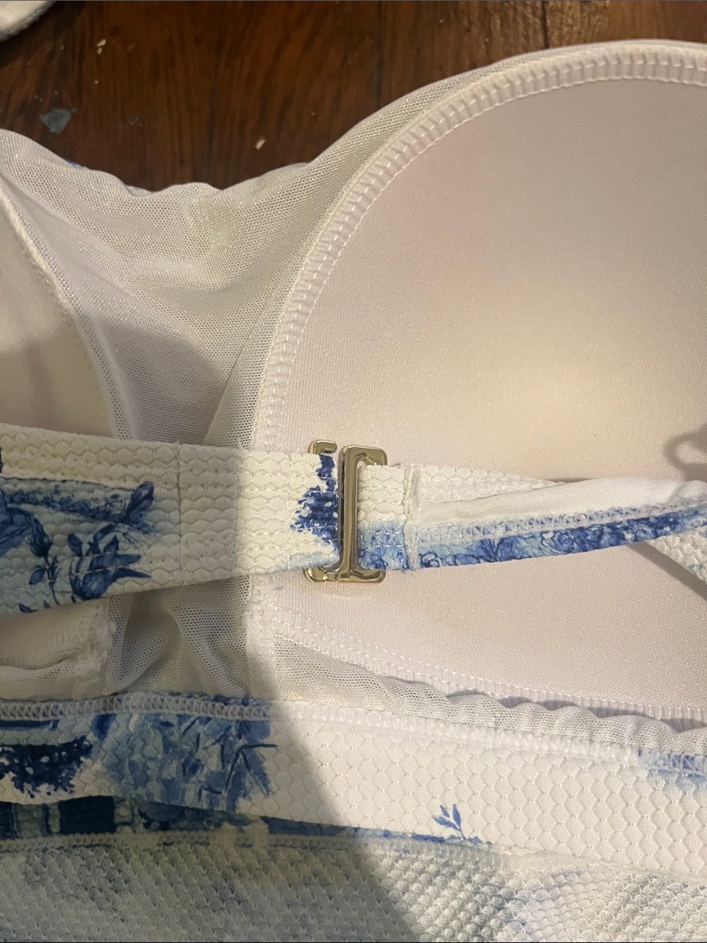 Blue Toile Mini Skirt Set — Women's Two-Piece Skirt & Crop Top - Picture 9 of 12